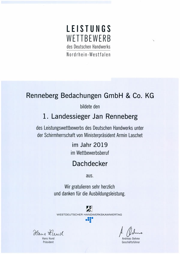 Ihr Dachdecker Minden ist der Zimmerei- und Dachdecker Meisterbetrieb Renneberg Bedachungen aus Minden, für das maßgeschneiderte Dach Minden.